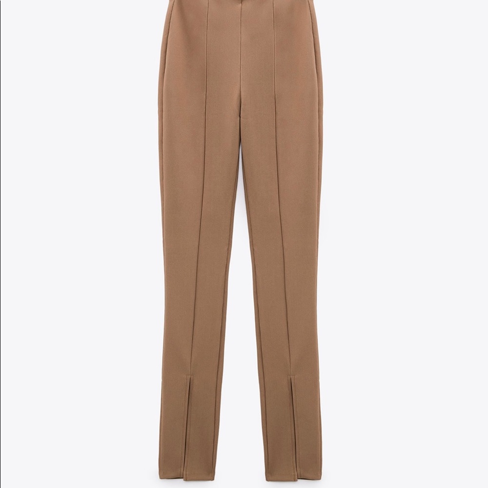 Zara-Slit Ribbed Leggings
